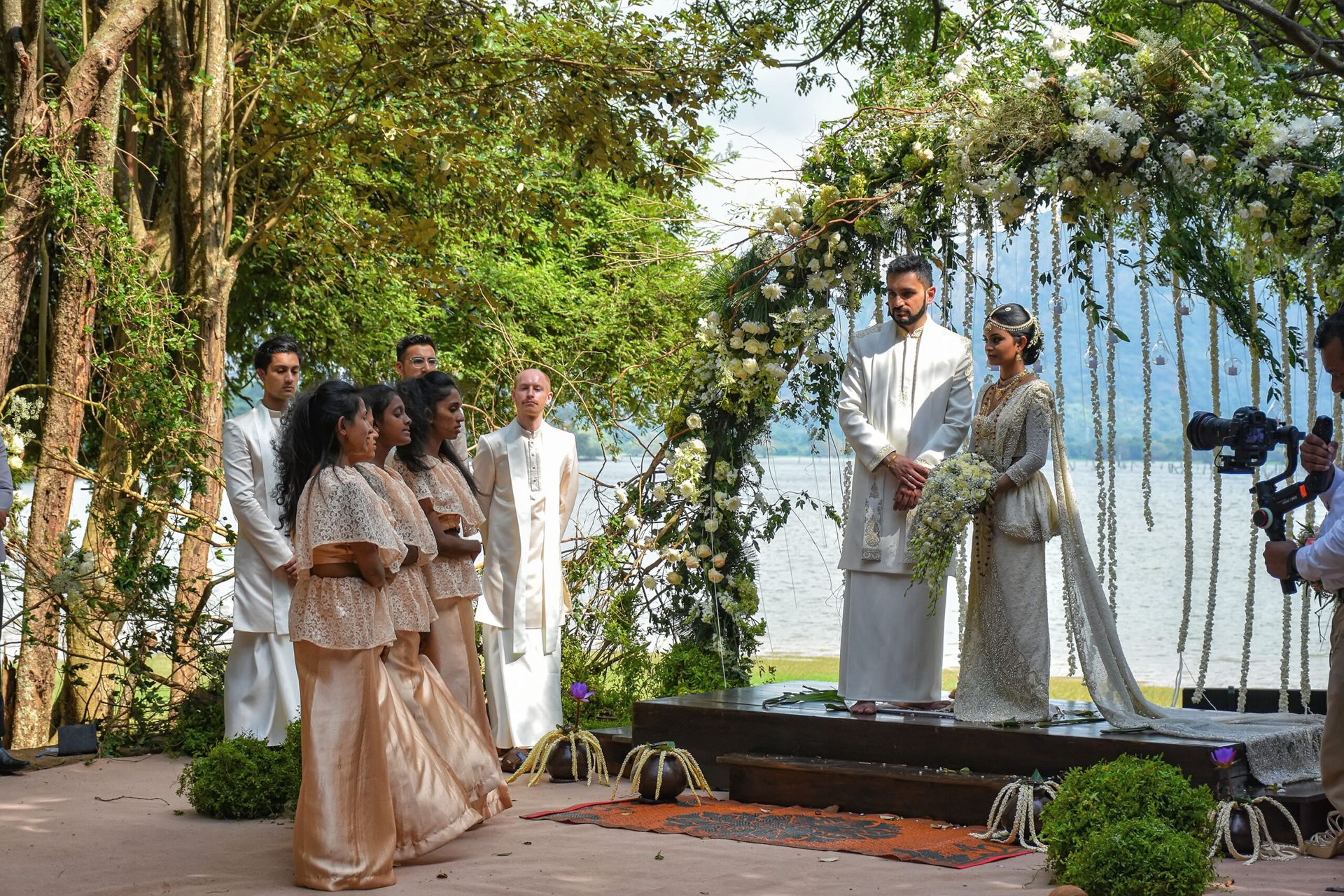 A traditional Sri Lankan wedding taking place