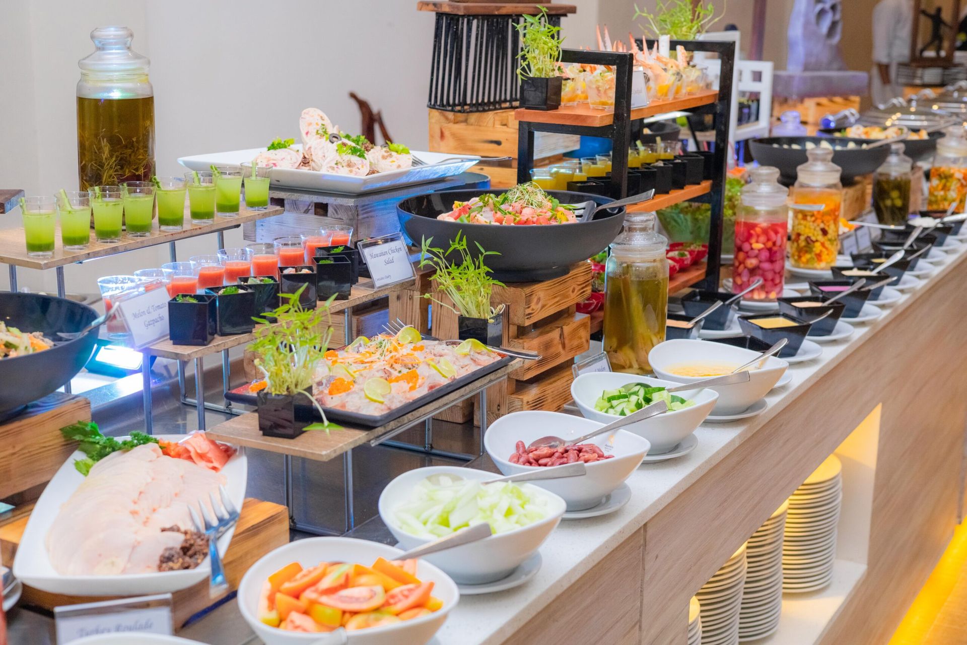 Salad section at the buffet spread at Amaya Hills Kandy