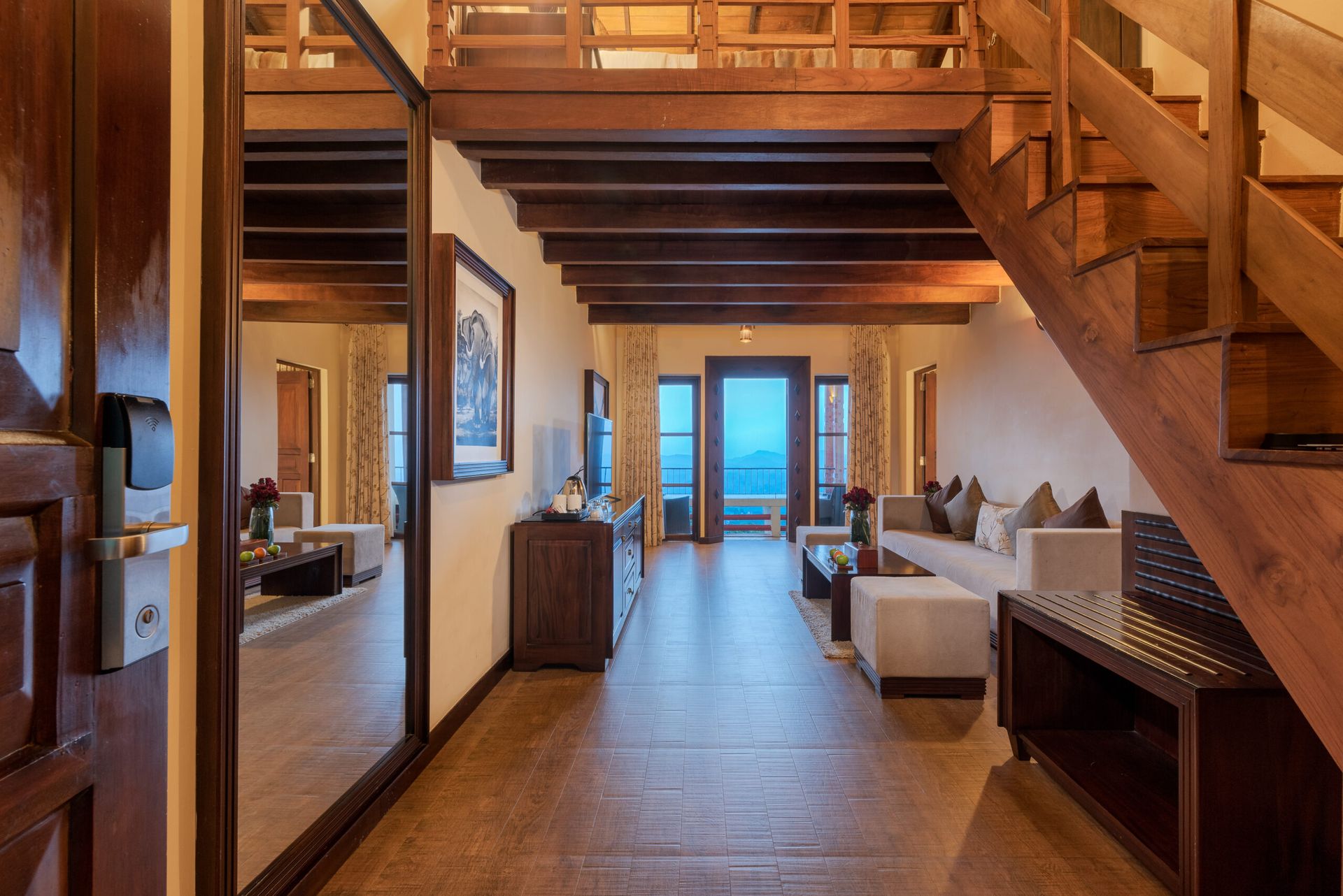 Family mountain view suite interior at Amaya hills; one of the best family holiday hotels in Kandy.
