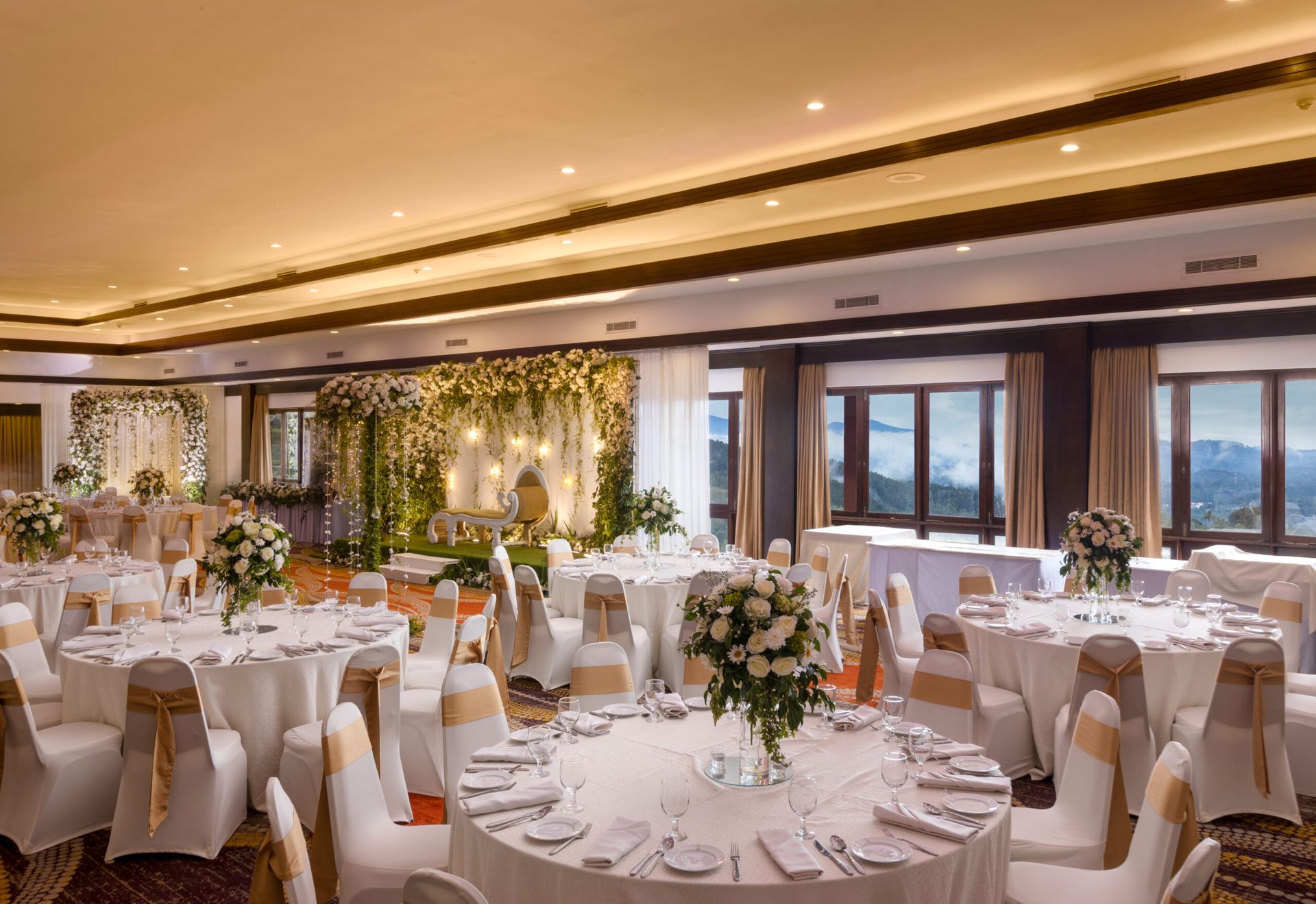 Elegant indoor reception with scenic views at Amaya Hills Kandy