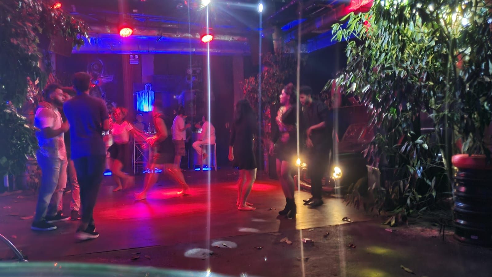 Guests dancing at Le Garage night club in Amaya Hills Kandy