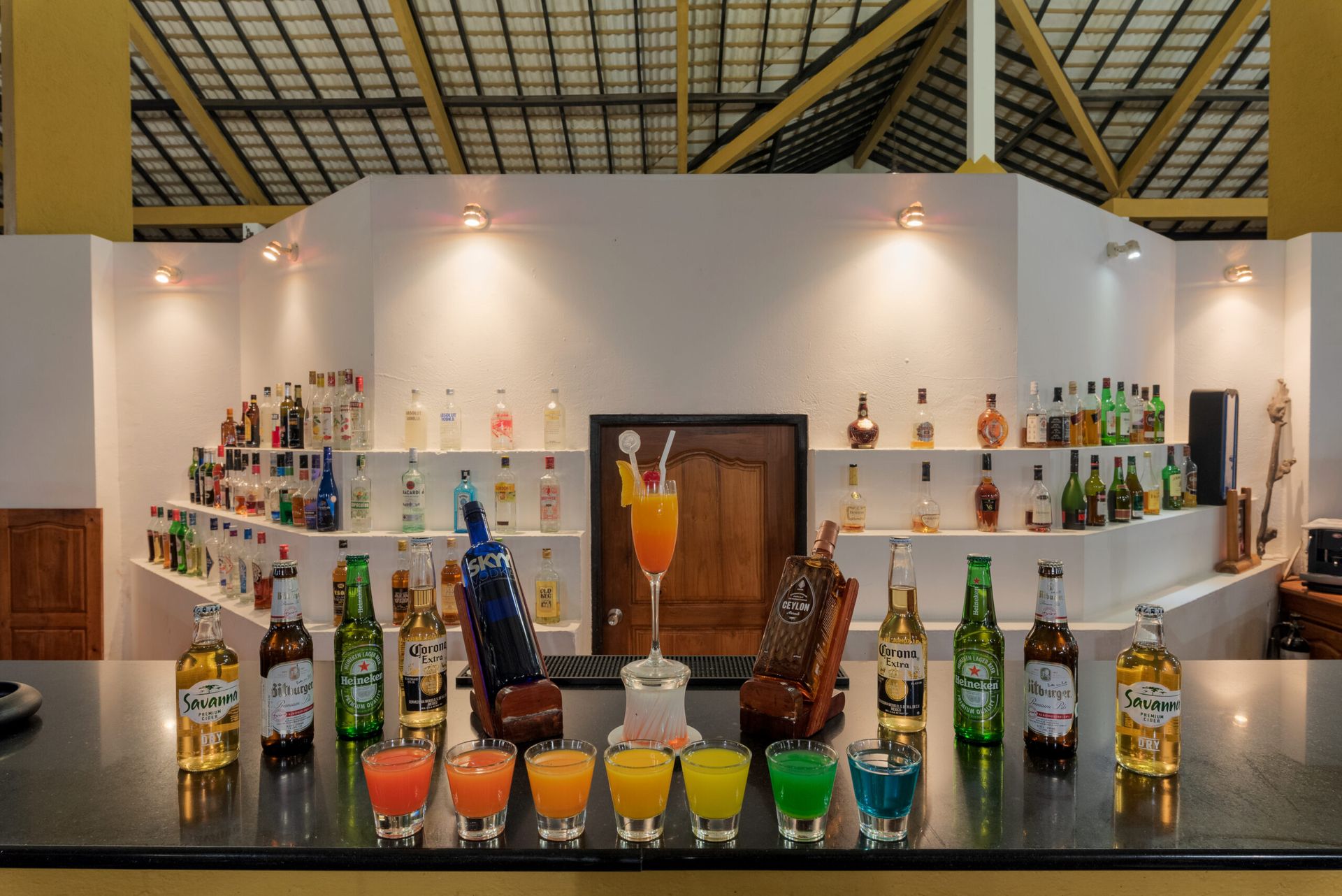 An array of colourful drinks 