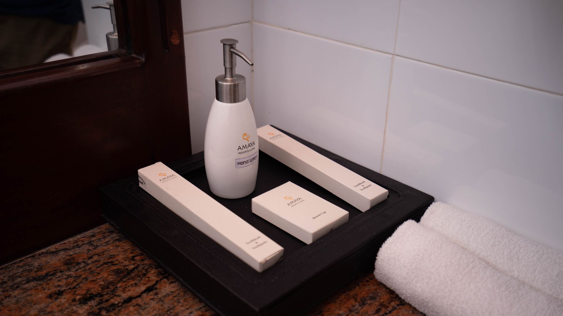 Toiletries at a deluxe villa at Amaya Lake Dambulla