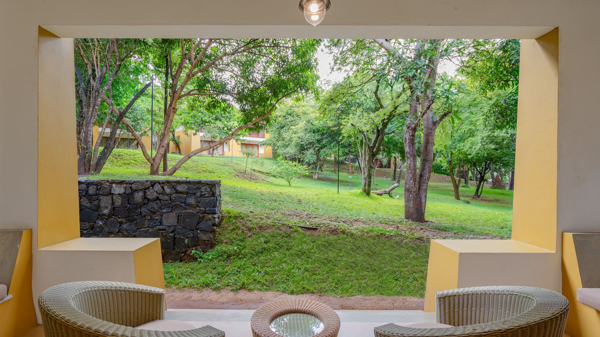 Outdoor view from a signature family suite at Amaya Lake Dambulla