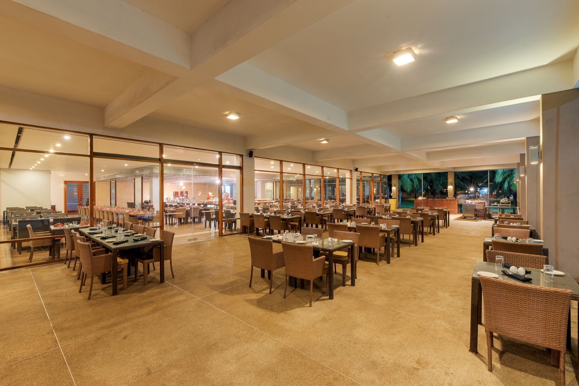 Seating at reef cafe at Amaya Beach Pasikudah